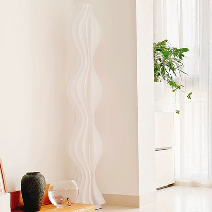 Pleated Shade Floor Lamp with Integrated LED Lighting | Merlune