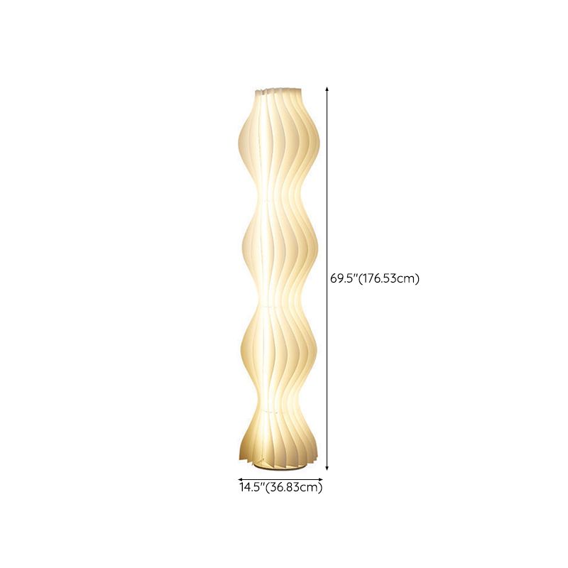 Pleated Shade Floor Lamp with Integrated LED Lighting | Merlune