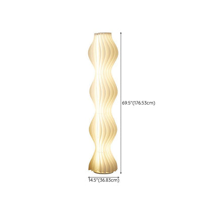 Pleated Shade Floor Lamp with Integrated LED Lighting | Merlune