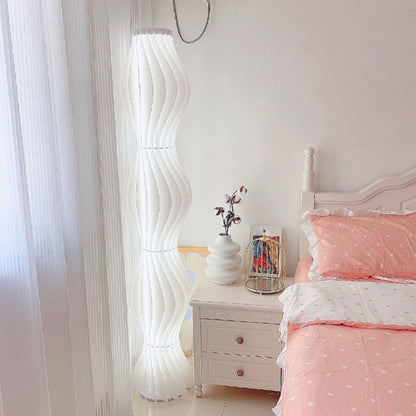 Pleated Shade Floor Lamp with Integrated LED Lighting | Merlune