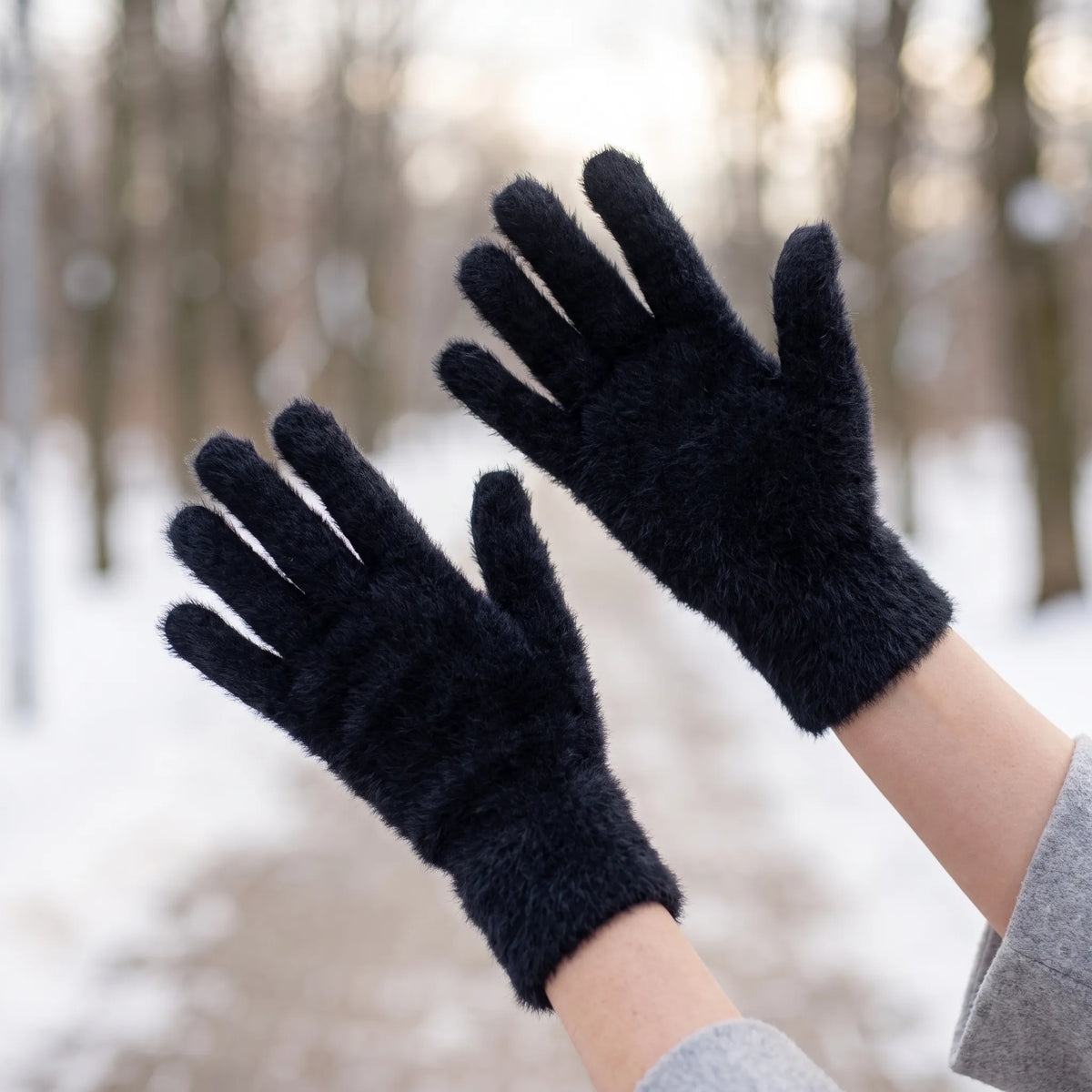Plush Knit Winter Gloves For Women