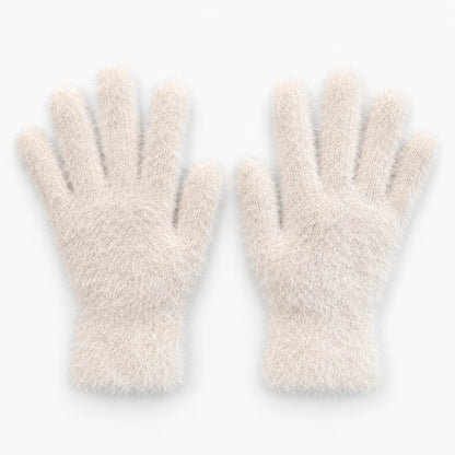 Plush Knit Winter Gloves For Women