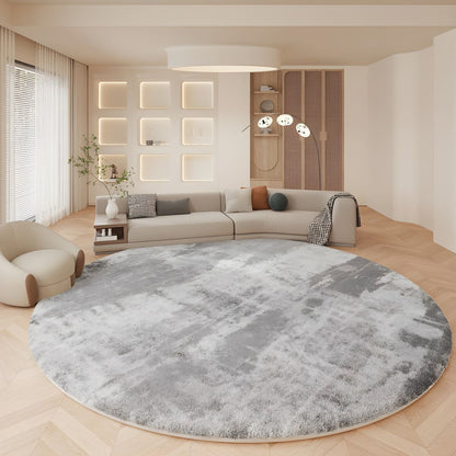 Plush Lambswool Round Rug Modern Nordic Abstract | Tervalo