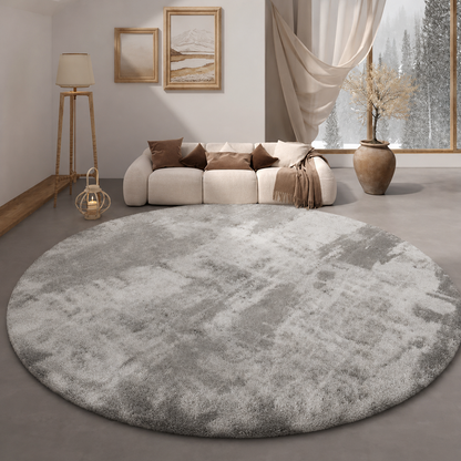 Plush Lambswool Round Rug Modern Nordic Abstract | Tervalo