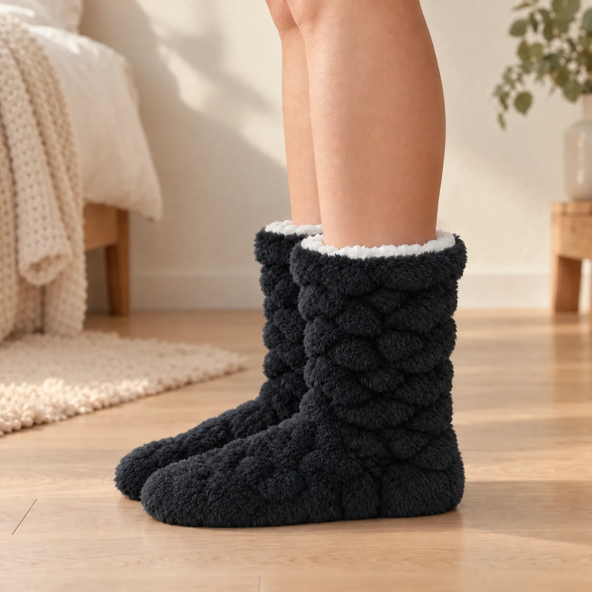 Plush Lined Indoor Slipper Socks