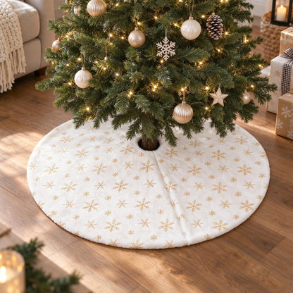 Plush Round Holiday Christmas Tree Skirt