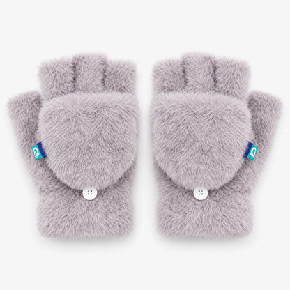 Plush Wrist Length Fingerless Gloves