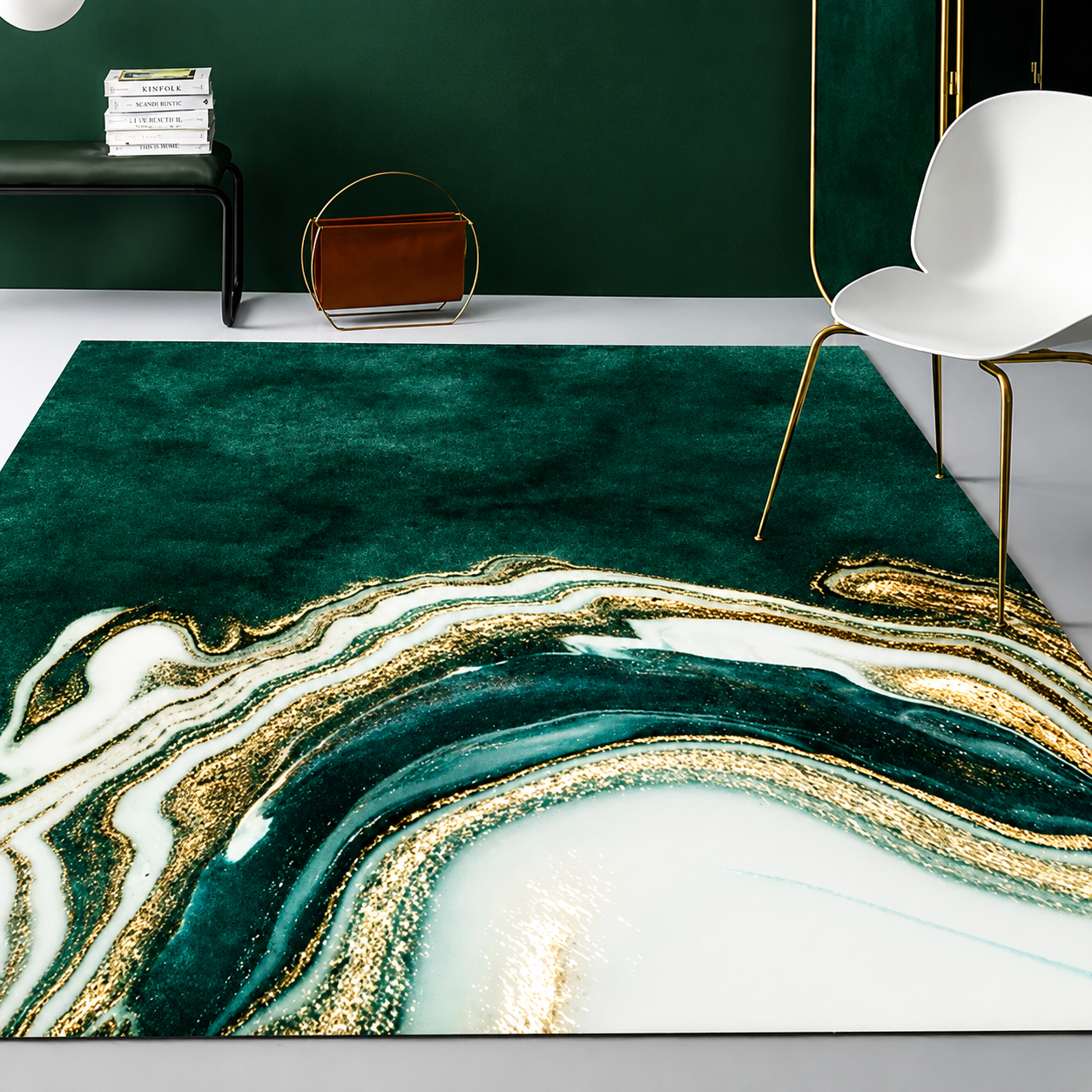 Polyester Abstract Marble Modern Bedroom Area Rug | Calveno