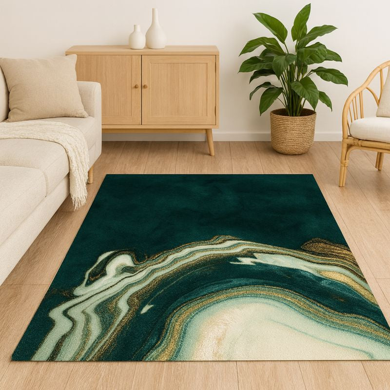 Polyester Abstract Marble Modern Bedroom Area Rug | Calveno