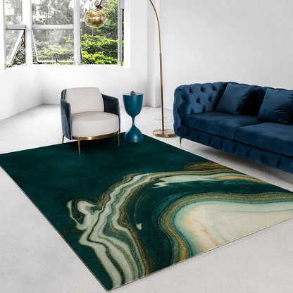 Polyester Abstract Marble Modern Bedroom Area Rug | Calveno