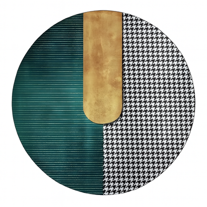 Polyester Round Geometric Pattern Modern Style Rug | Travello