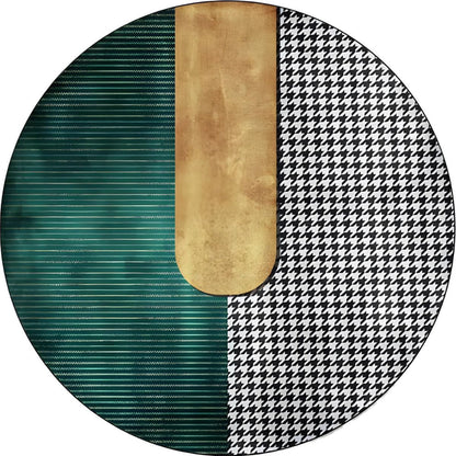 Polyester Round Geometric Pattern Modern Style Rug | Travello
