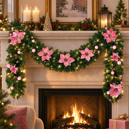 Pre-Lit Christmas Door Garland