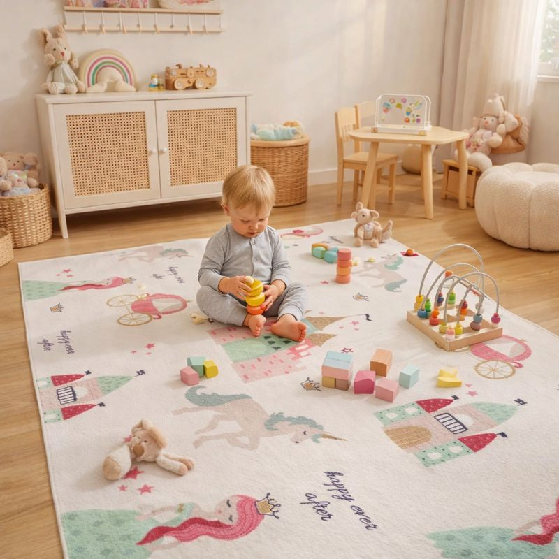 Princess Castle Play Mat Kids Rug for Playroom | Marovin