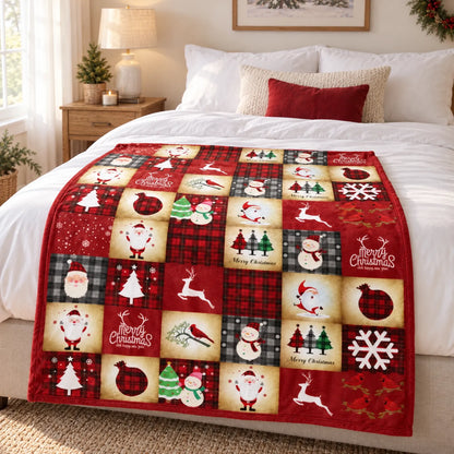 Printed Christmas Fleece Throw Blanket