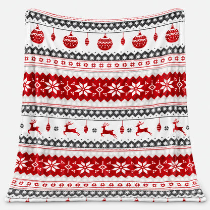 Printed Christmas Fleece Throw Blanket
