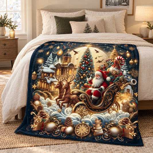 Printed Christmas Tree Throw Blanket