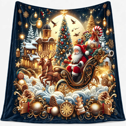 Printed Christmas Tree Throw Blanket