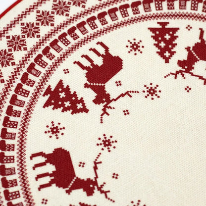Printed Holiday Motif Christmas Tree Skirt