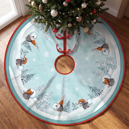 Printed Holiday Motif Christmas Tree Skirt