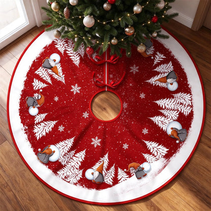 Printed Holiday Motif Christmas Tree Skirt