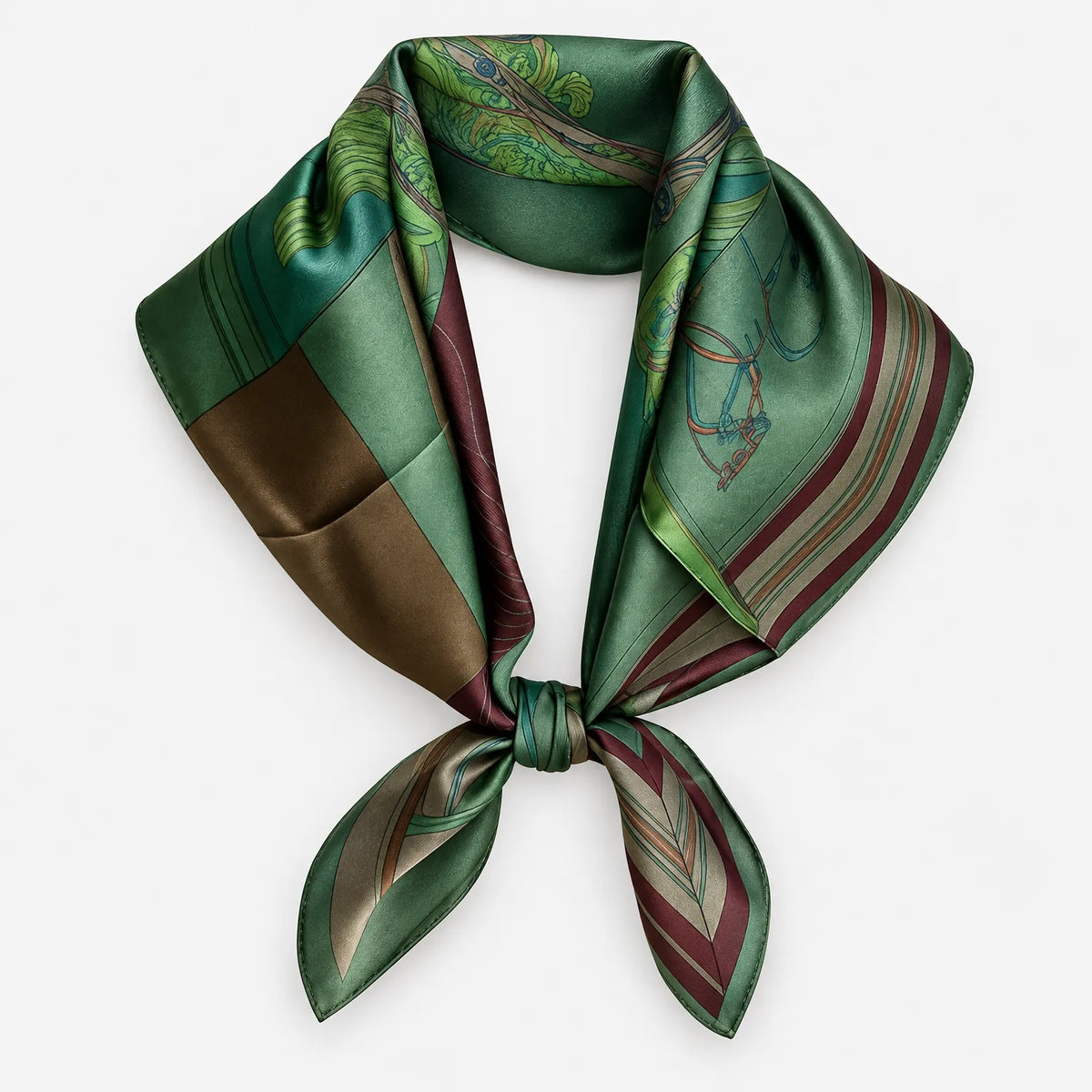 Printed Simulated Silk Square Scarf