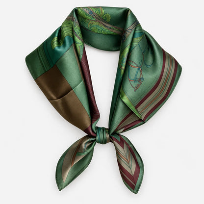 Printed Simulated Silk Square Scarf