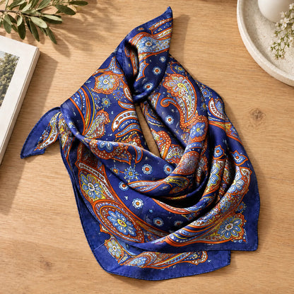 Printed Simulated Silk Square Scarf