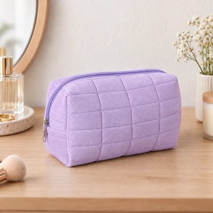 Quilted Travel Makeup Storage Bag
