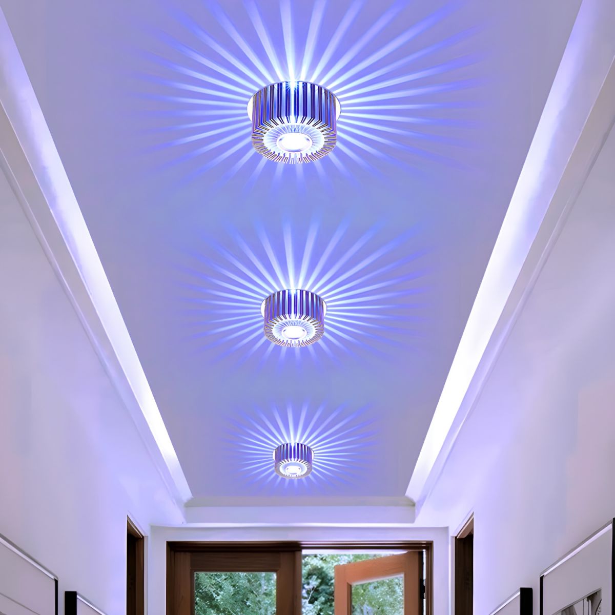 RGB LED Chrome Flush Mount Ceiling Light | Chromexa