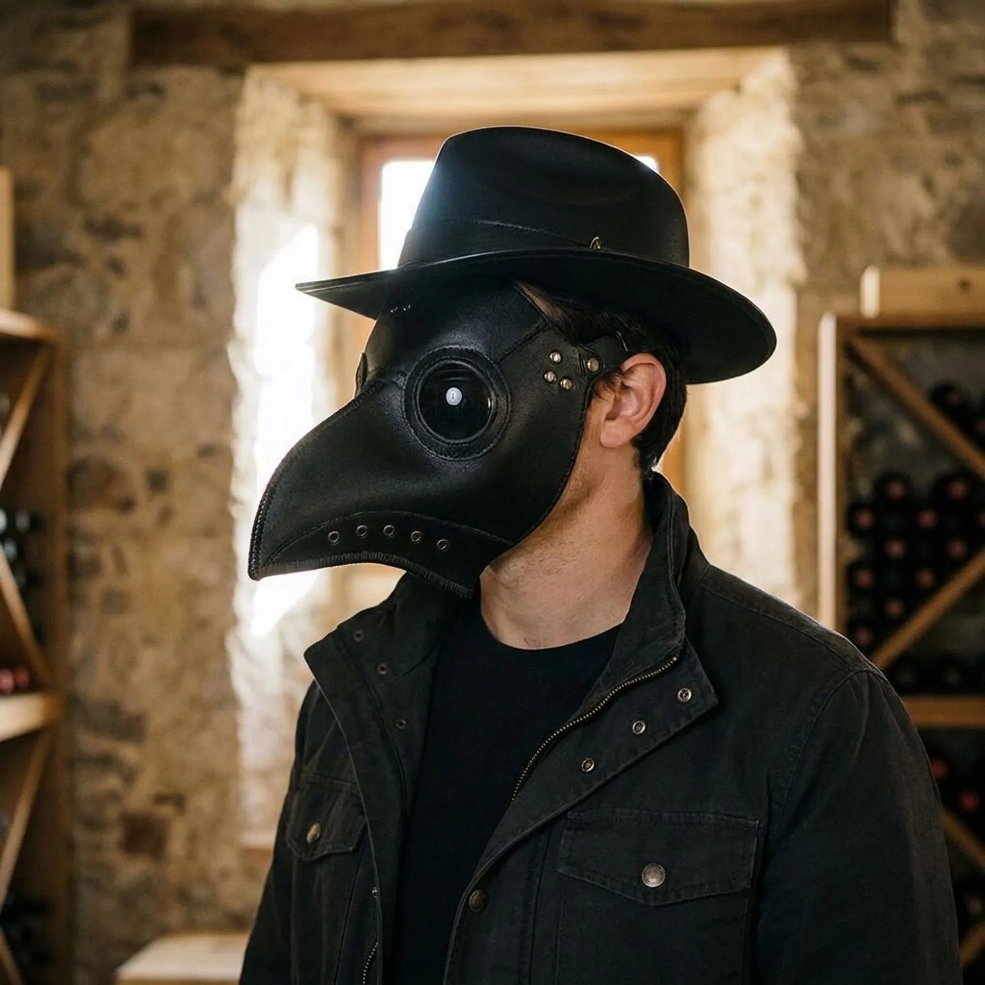 Realistic Black Plague Doctor Mask | CorvoMask