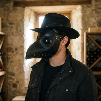 Realistic Black Plague Doctor Mask | CorvoMask