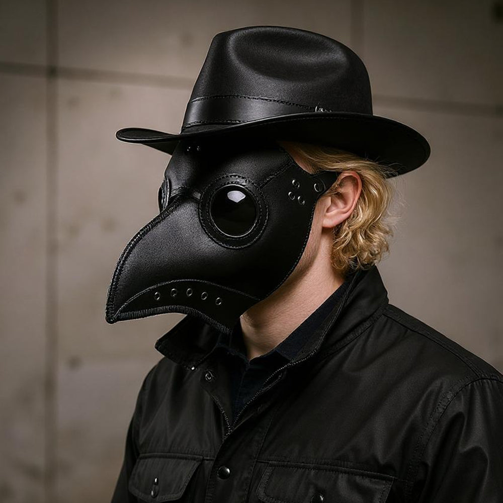 Realistic Black Plague Doctor Mask | CorvoMask