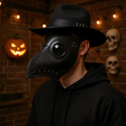 Realistic Black Plague Doctor Mask | CorvoMask