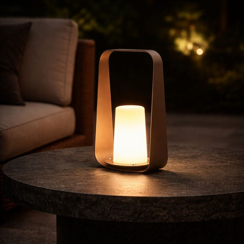 Rechargeable Acrylic Outdoor Table Lamp with Warm LED Light | Lirvane