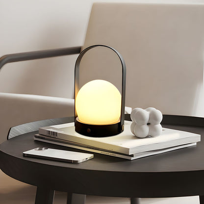 Rechargeable LED Glass Globe Table Lamp Modern Style | Solmir