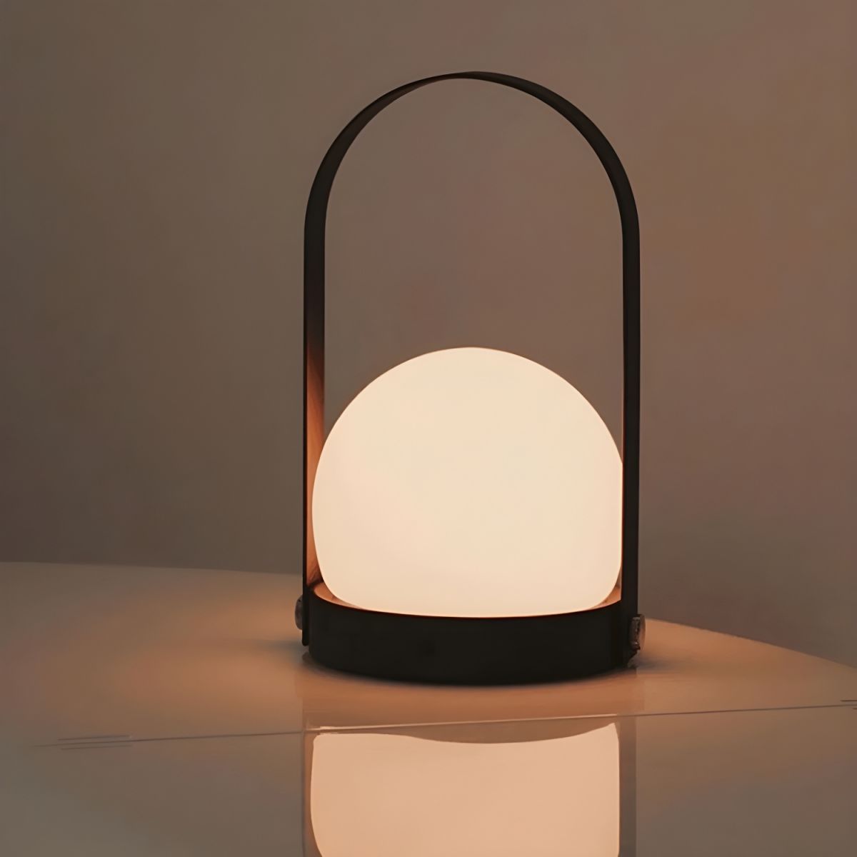 Rechargeable LED Glass Globe Table Lamp Modern Style | Solmir