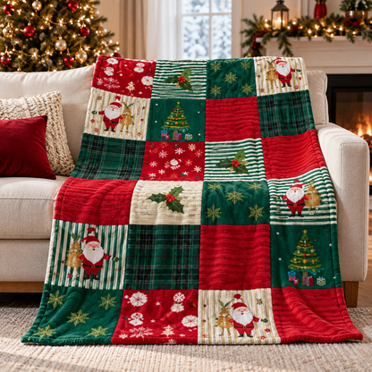 Rectangular Christmas Accent Throw Blanket