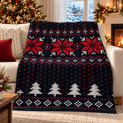 Rectangular Christmas Accent Throw Blanket