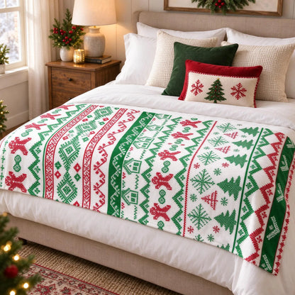 Rectangular Christmas Accent Throw Blanket