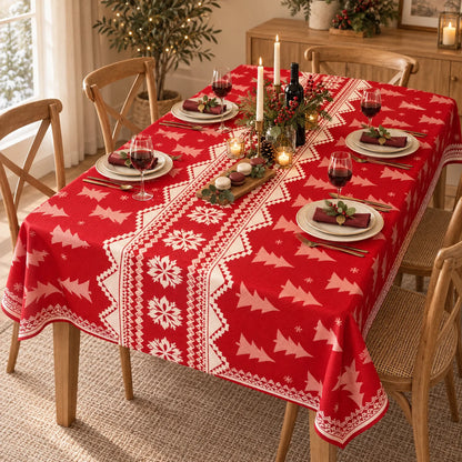 Rectangular Christmas Holiday Tablecloth Cover
