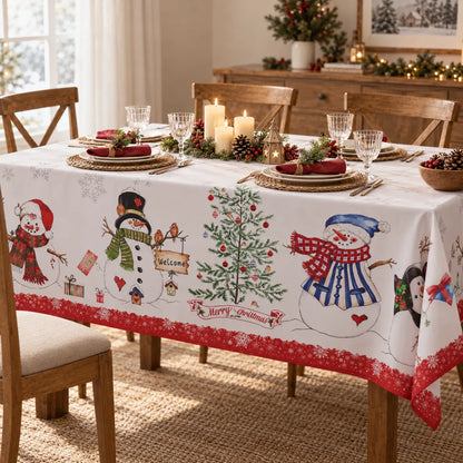 Rectangular Holiday Print Dining Tablecloth
