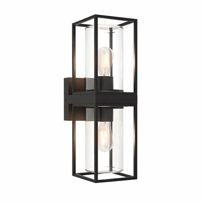 Rectangular Outdoor Metal Glass Wall Light Fixture | Orvico