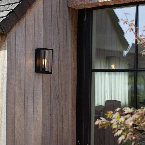 Rectangular Outdoor Metal Glass Wall Light Fixture | Orvico