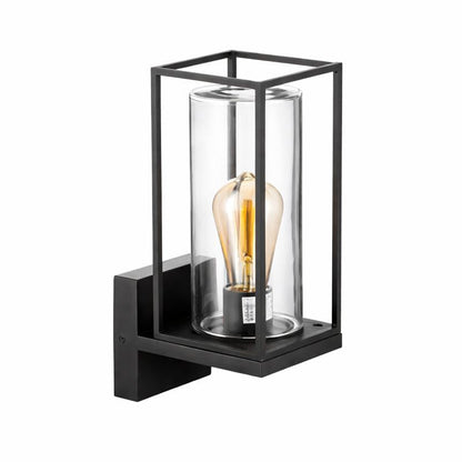 Rectangular Outdoor Metal Glass Wall Light Fixture | Orvico