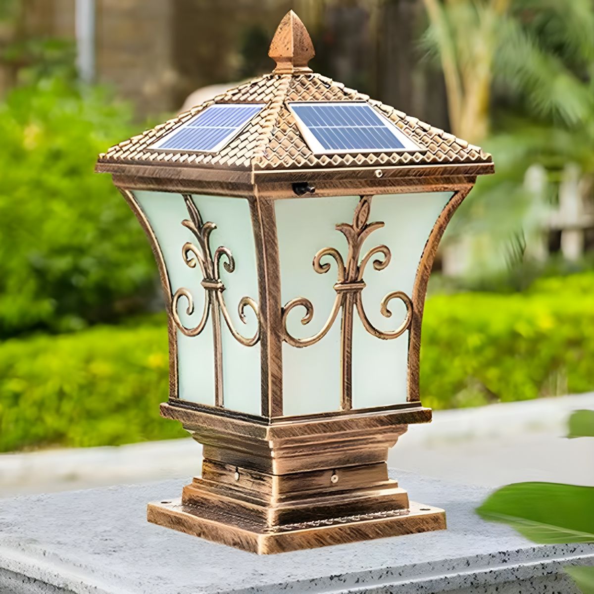 Rectangular Solar Metal Outdoor Light Fixture | Ilnexo