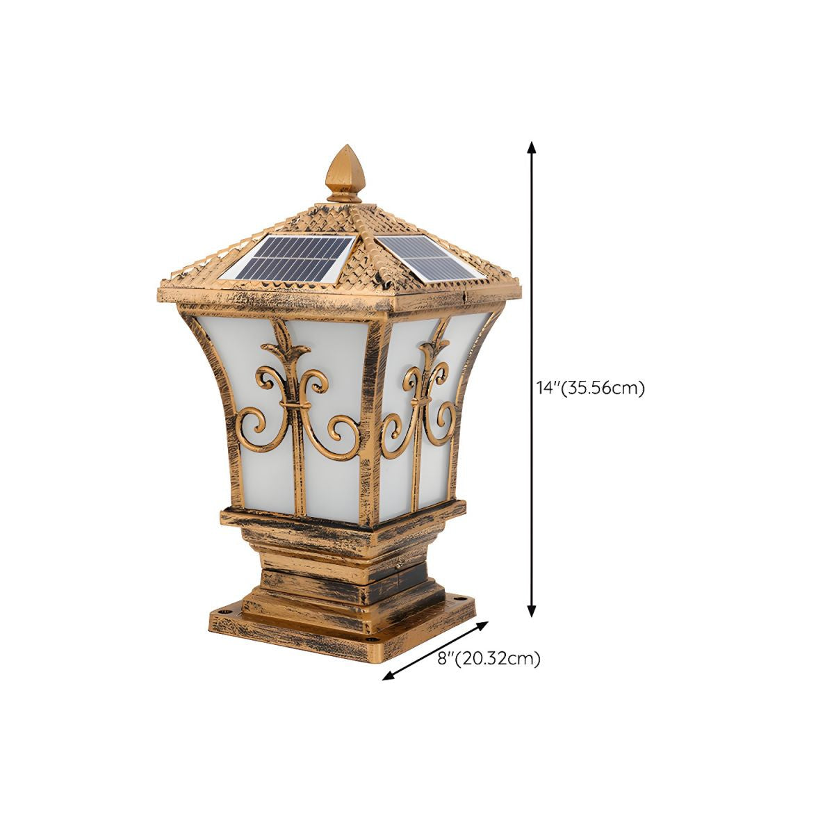 Rectangular Solar Metal Outdoor Light Fixture | Ilnexo