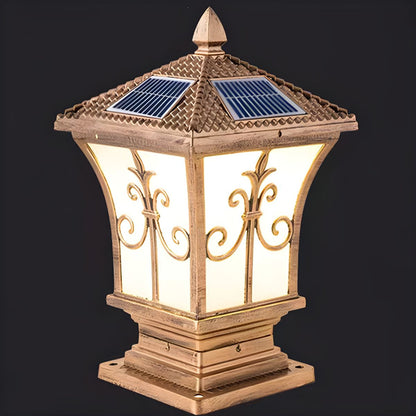 Rectangular Solar Metal Outdoor Light Fixture | Ilnexo