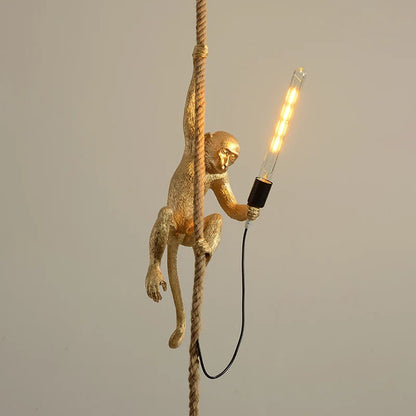 Resin Monkey Pendant Light Art Deco Interior Accent | Luvrano