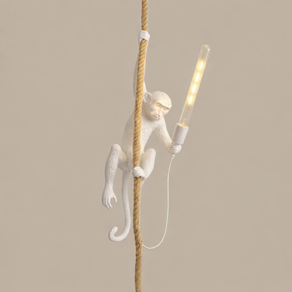 Resin Monkey Pendant Light Art Deco Interior Accent | Luvrano
